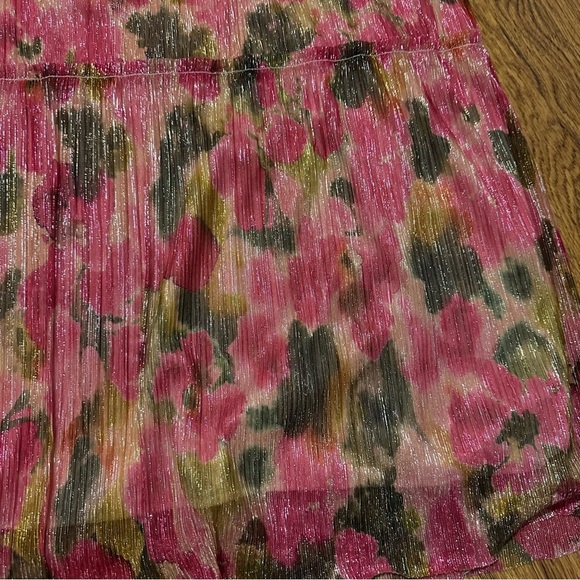 Show Me Your MuMu Pink Tiered Ruffled Maxi Dress sleeveless small lined floral - Picture 3 of 9